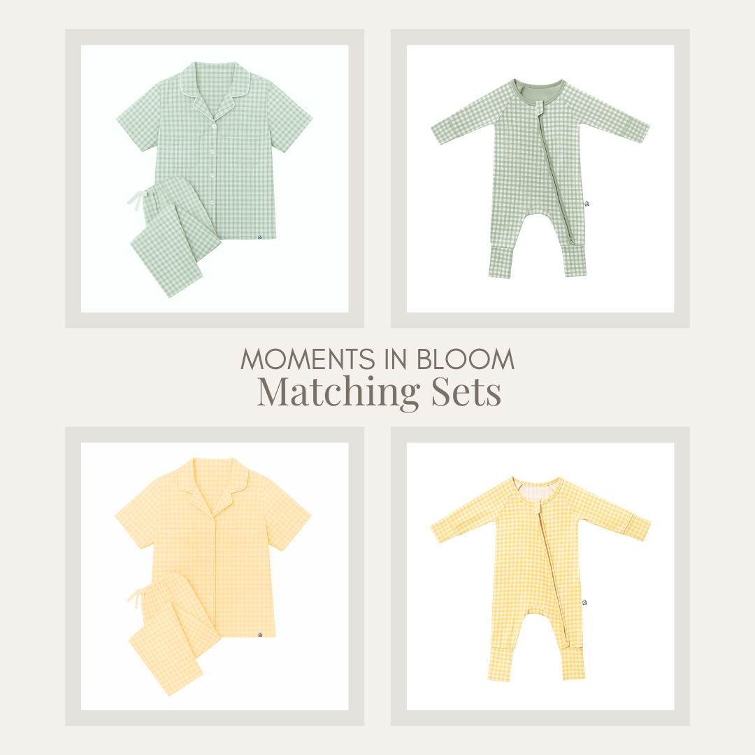 Andy Organic Bamboo Short Sleeve Pajama Set - Moments in Bloom (Gingham Collection)