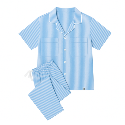 Andy Organic Bamboo Short Sleeve Pajama Set - Lines of Calm Collection