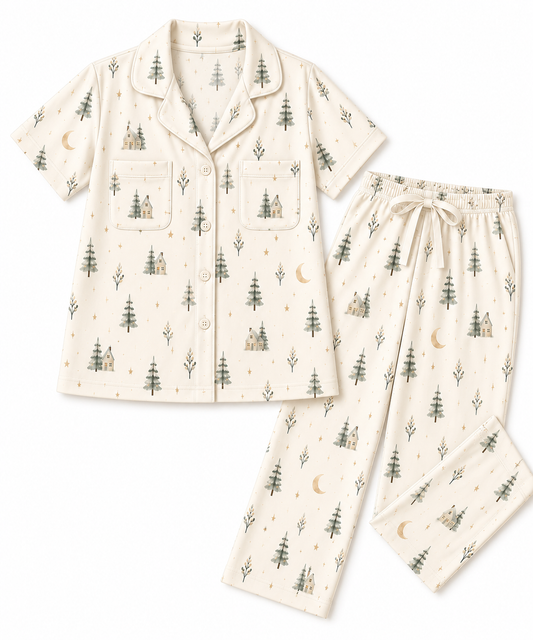Andy Organic Bamboo Short Sleeve Pajama Set - Kalma Christmas Collection