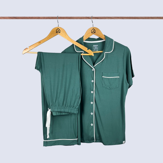 Andy Organic Bamboo Short Sleeve Pajama Set – Pine