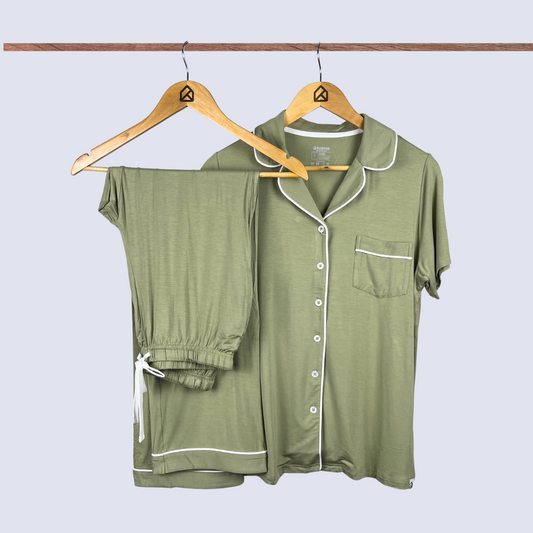 Andy Organic Bamboo Short Sleeve Pajama Set – Sage Green