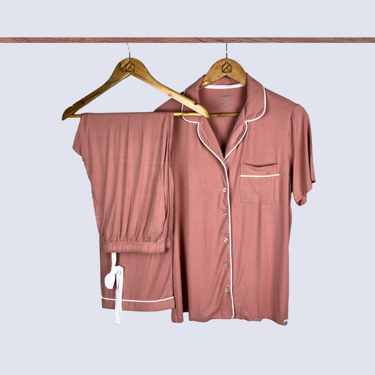 Andy Organic Bamboo Short Sleeve Pajama Set – Rosy Pink