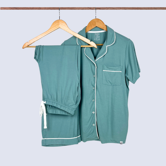 Andy Organic Bamboo Short Sleeve Pajama Set – Dusty Teal