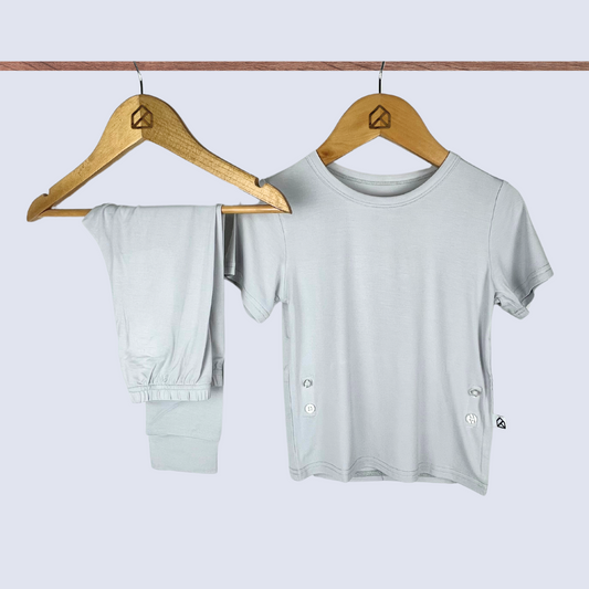 Billie Organic Bamboo Short Sleeve Pajama Set – Stone