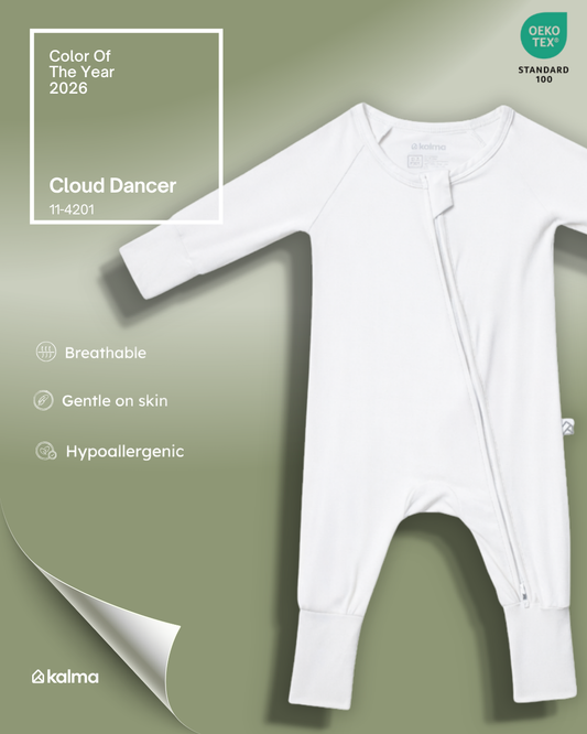 Harper Organic Bamboo Zip Sleepsuit – Cloud Dancer
