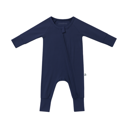 Harper Organic Bamboo Zip Sleepsuit – Navy