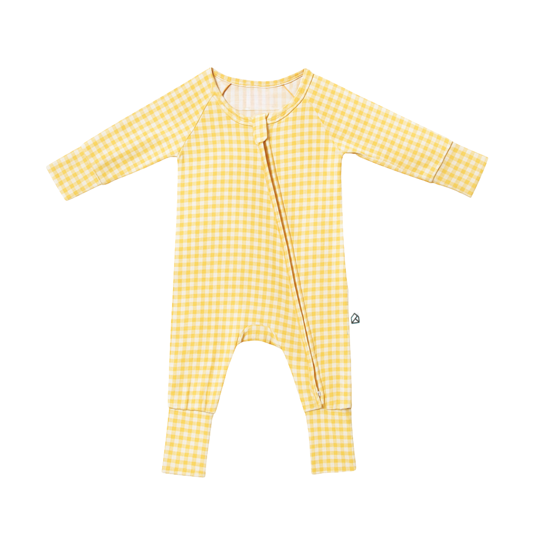 Harper Organic Bamboo Zip Sleepsuit - Moments in Bloom (Gingham Collection)