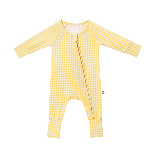 Harper Organic Bamboo Zip Sleepsuit - Moments in Bloom (Gingham Collection)