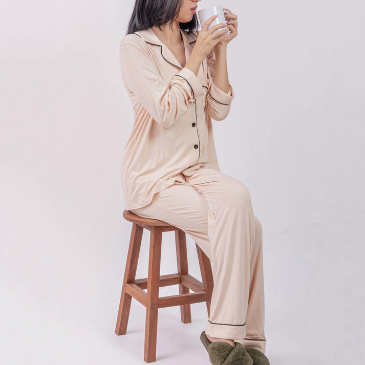 Bamboo Long Sleeve Pajama Set (Russet) main image 1