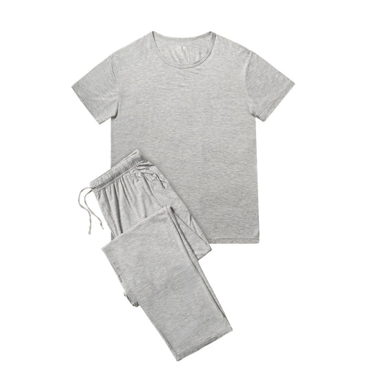 Bamboo Sleepwear for Men | Shorts or Pajama | Simon Collection – Light Gray Pants Set