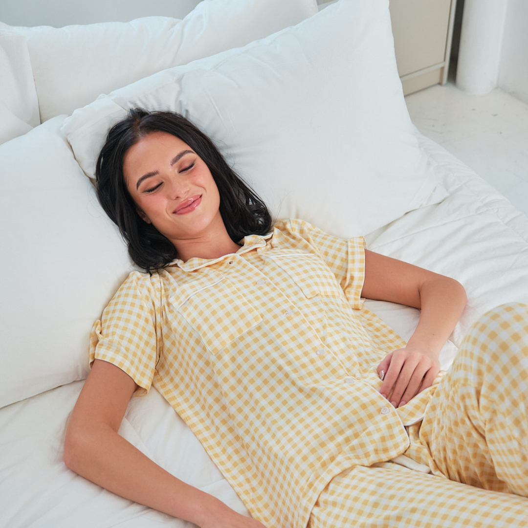 Andy Organic Bamboo Short Sleeve Pajama Set - Moments in Bloom (Gingham Collection)